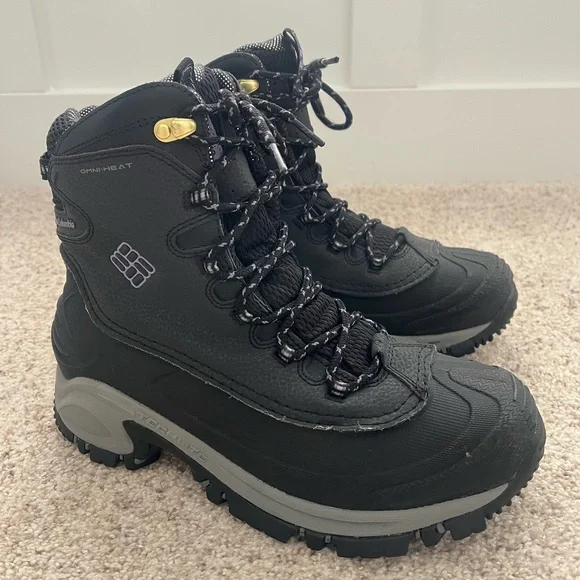 Womens COLUMBIA Bugaboots Black Waterproof Snow Boots  Size 7.5 - Picture 3 of 7
